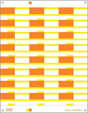 325-BOZZ-44: 24Up Orange/Yellow Vinyl Sheets (250 pk)
