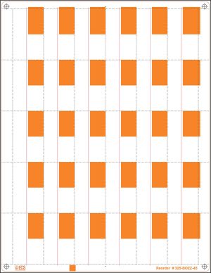 325-BOZZ-45: 30Up Orange Vinyl Sheets (250 pk)