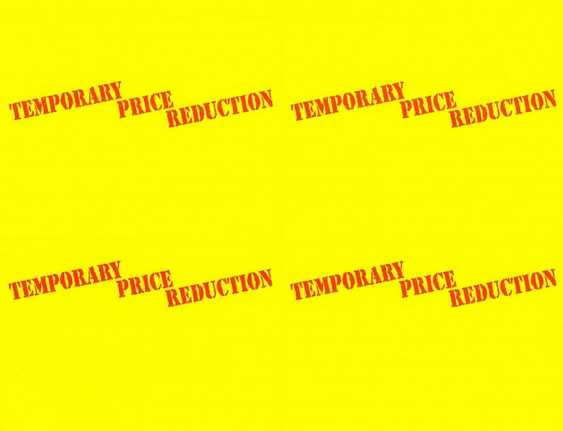 BPS-0018: 4Up Yellow/Red "Temporary Price Reduction" (100 pk)