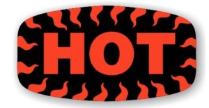 55406-L: 'Hot' Short Oval Labels (1000 pk)