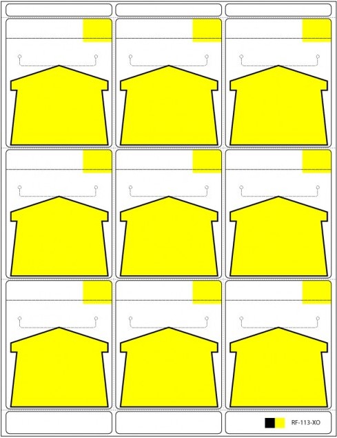 91332: 9Up Adhesive Yellow/Black Arrow (100 pk)