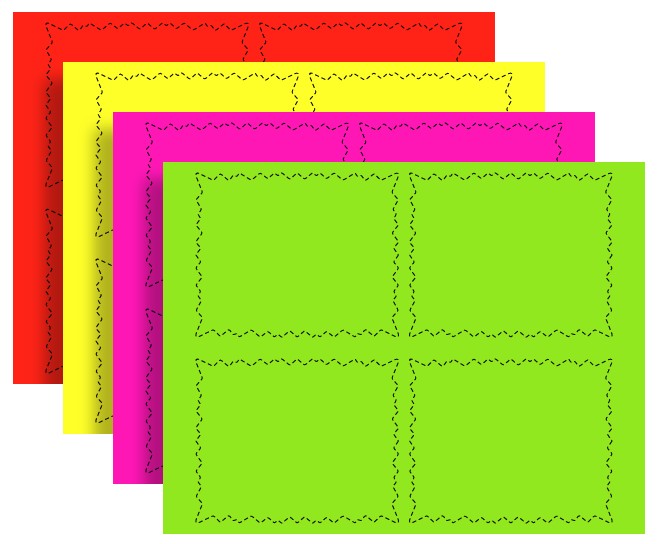 96935-RNB: 4Up Rainbow Punch Out Sheets (100 pk)